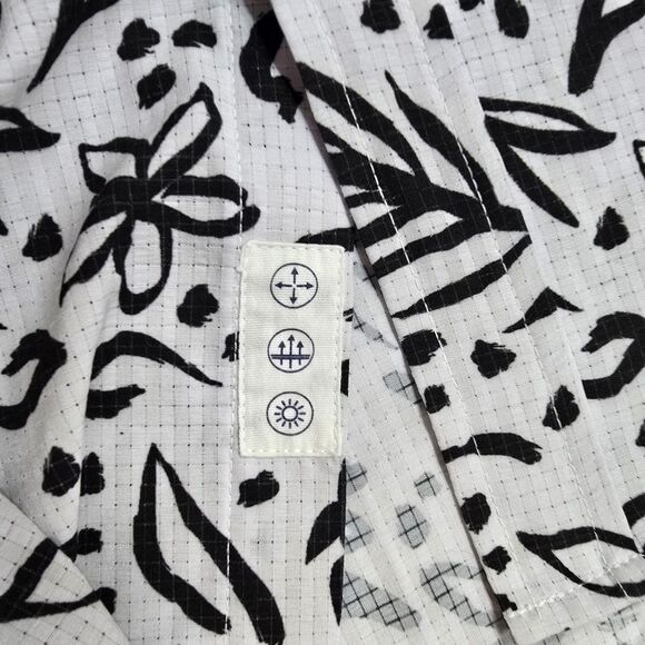 ROWM Button Down Shirt Mens XXL White Gray Black Floral Breathable - Picture 8 of 9